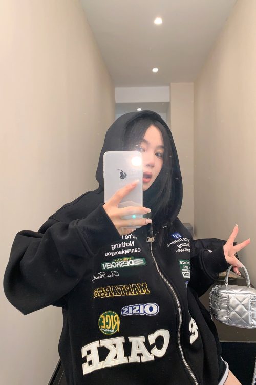 Patch Big Silhouette Zip Hoodie