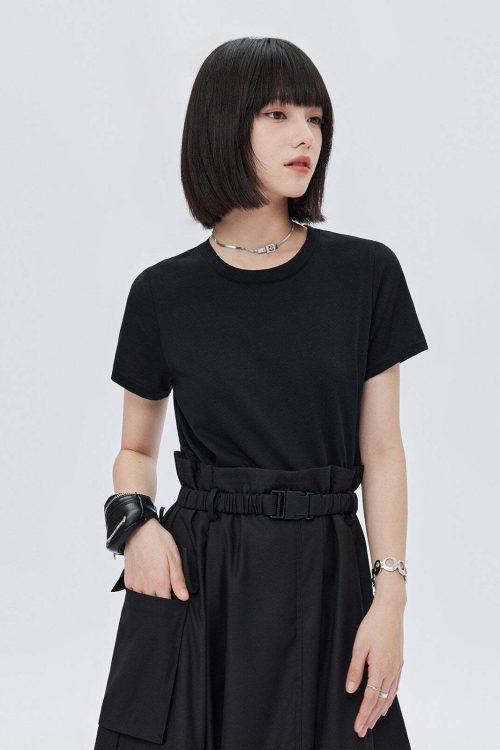 Patch Pocket Waist T-Shirt Dress
