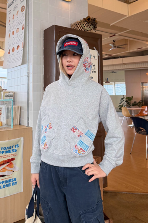 Patchwork Embroidered Hoodie