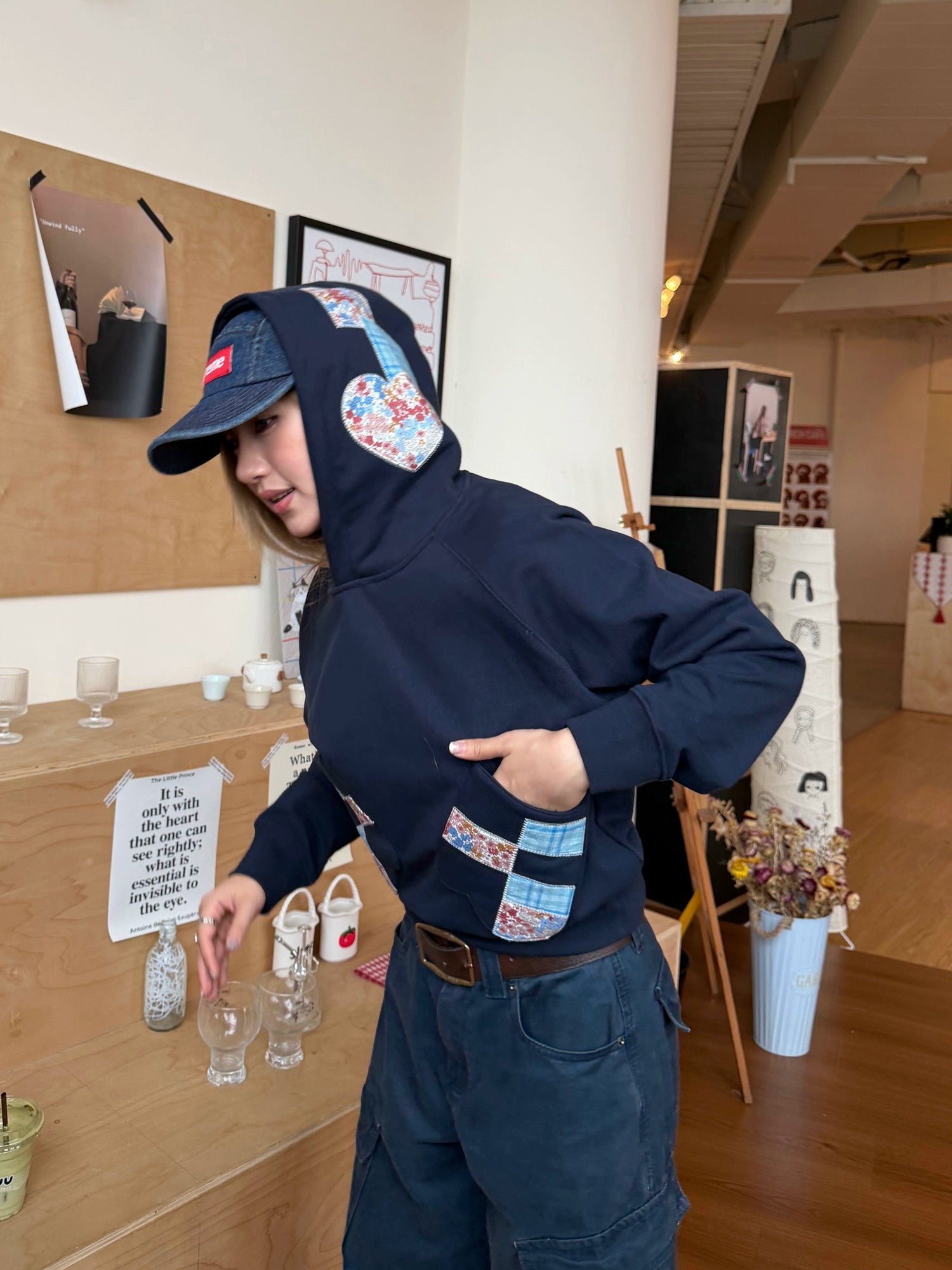 Patchwork Embroidered Hoodie Patchwork Embroidered Hoodie