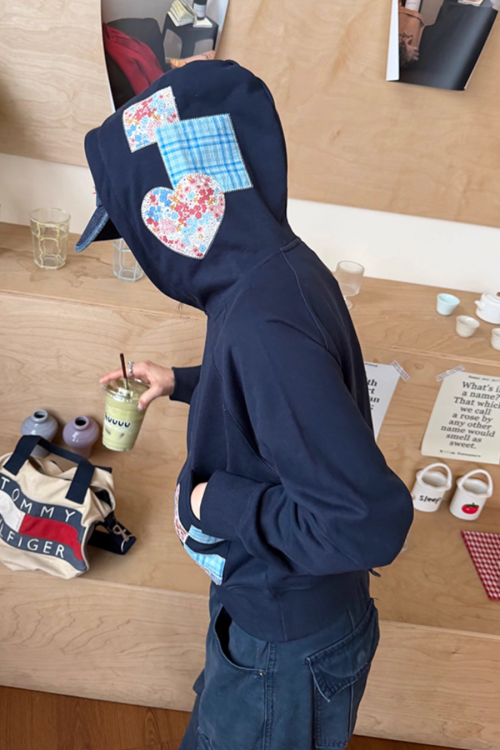 Patchwork Embroidered Hoodie