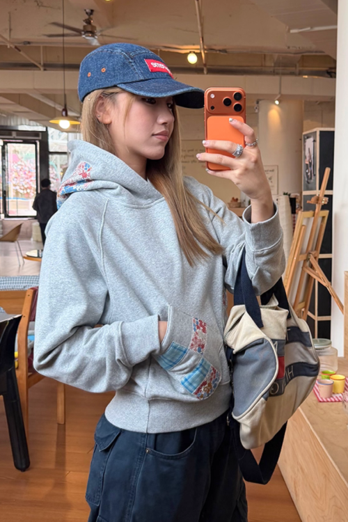 Patchwork Embroidered Hoodie