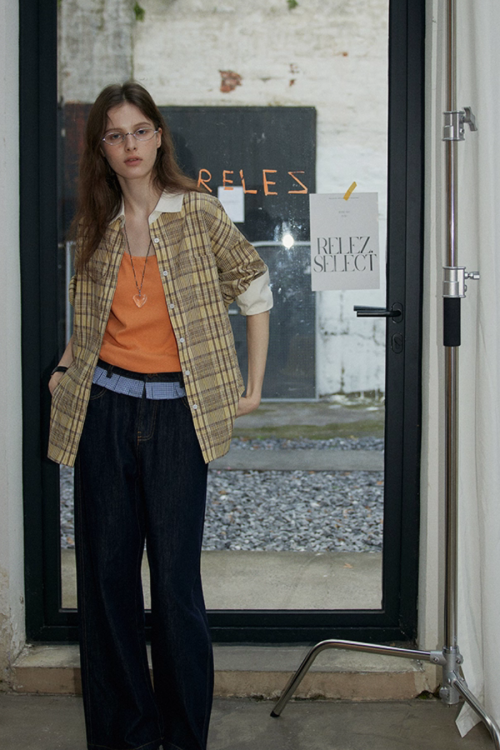 Patchwork High Waist Wide Pants