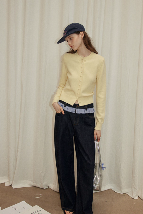 Patchwork High Waist Wide Pants