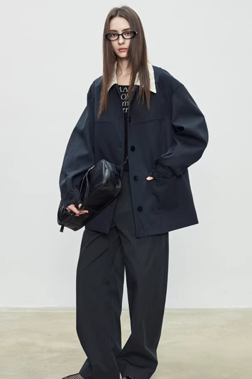 Patchwork Mid-Length Trench Coat