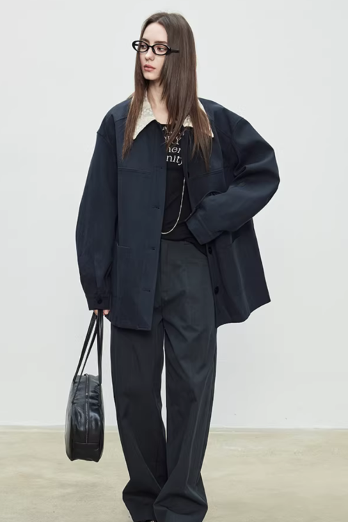 Patchwork Mid-Length Trench Coat