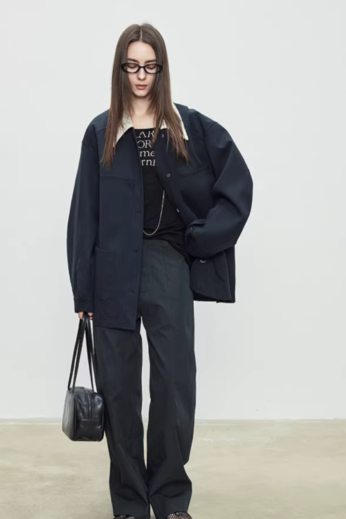 Patchwork Mid-Length Trench Coat