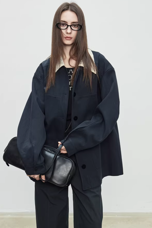 Patchwork Mid-Length Trench Coat