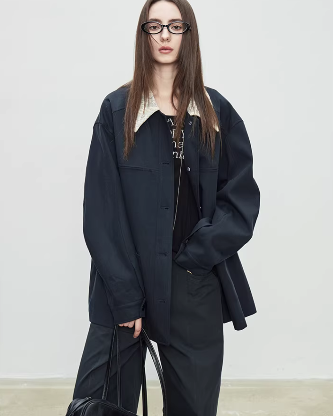 Patchwork Mid-Length Trench Coat Patchwork Mid-Length Trench Coat