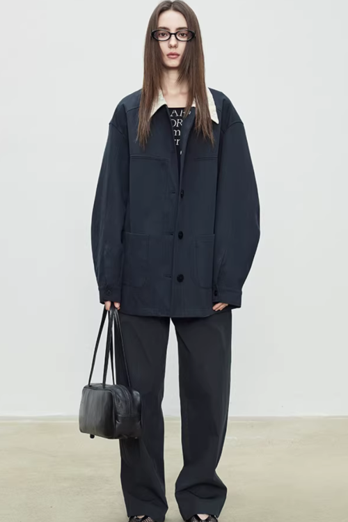 Patchwork Mid-Length Trench Coat