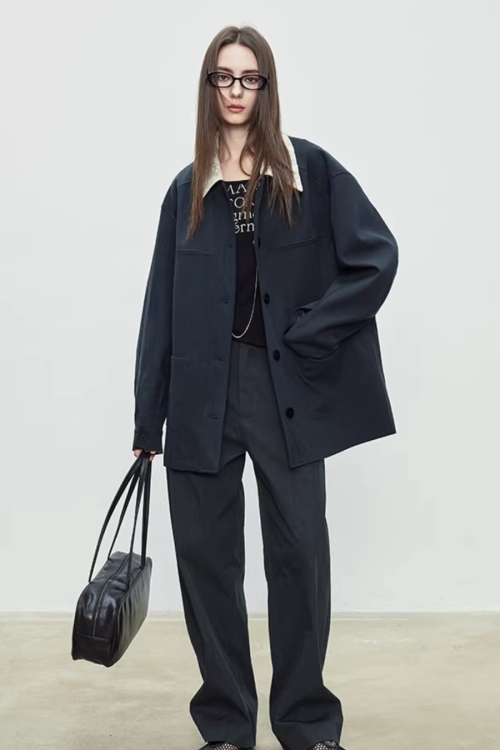 Patchwork Mid-Length Trench Coat