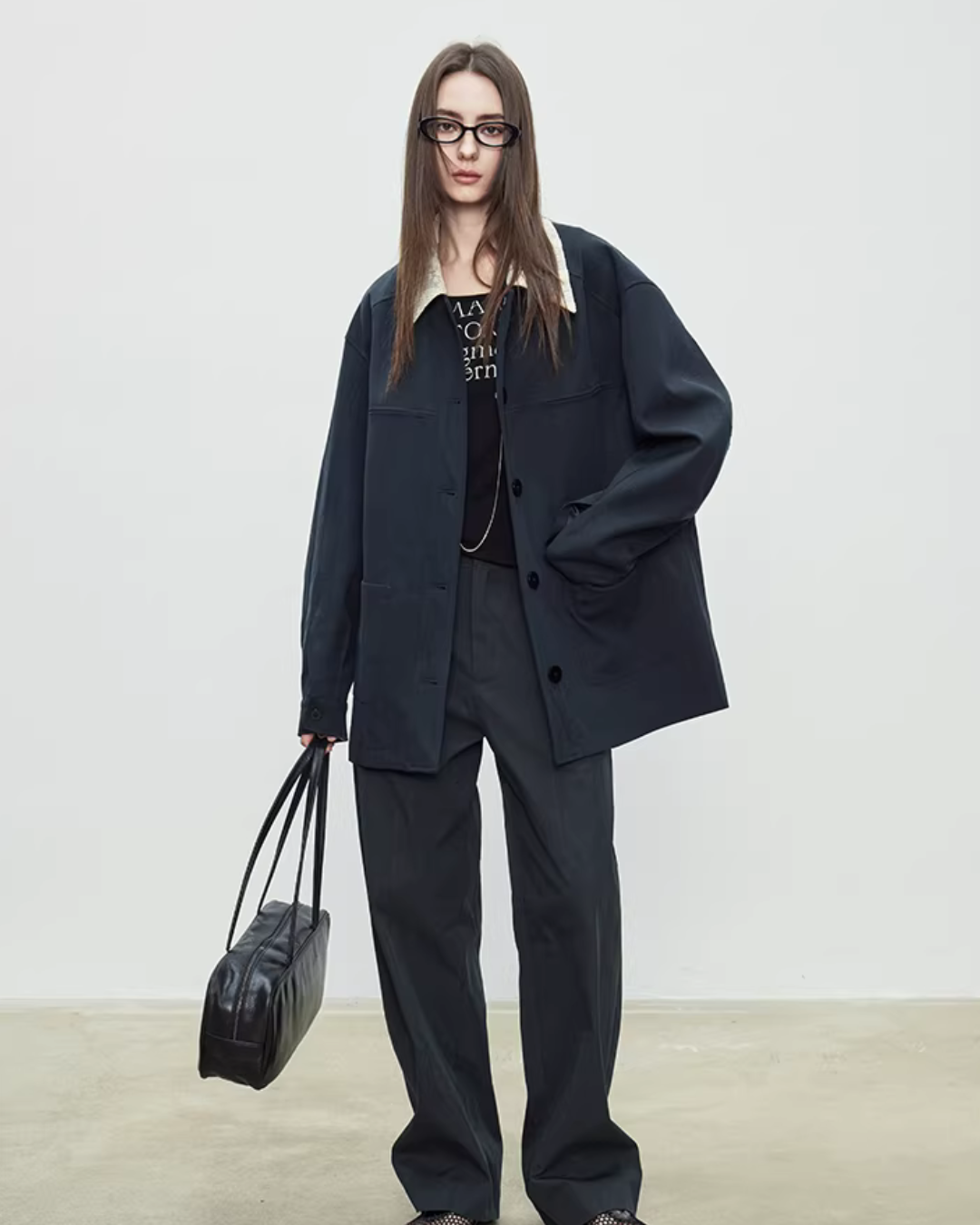 Patchwork Mid-Length Trench Coat Patchwork Mid-Length Trench Coat