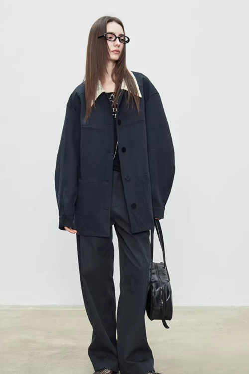 Patchwork Mid-Length Trench Coat