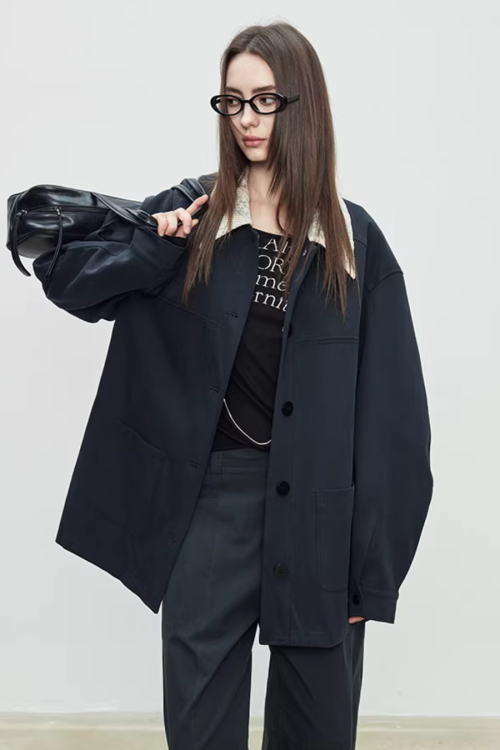 Patchwork Mid-Length Trench Coat