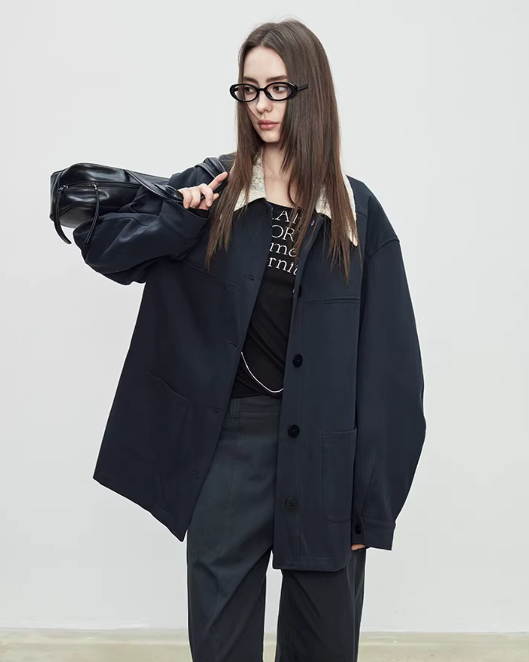 Patchwork Mid-Length Trench Coat Patchwork Mid-Length Trench Coat