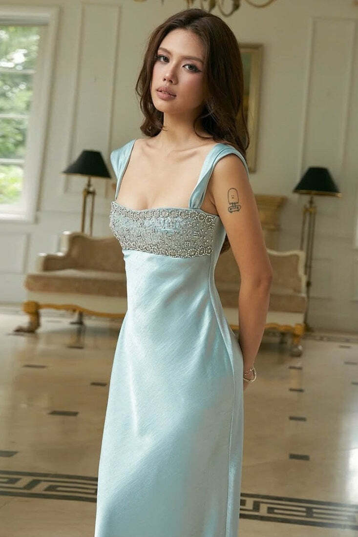 Patchwork Rhinestone Ruched Elegant Maxi Dress Patchwork Rhinestone Ruched Elegant Maxi Dress