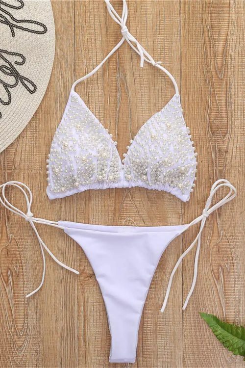 Pearl Beaded Bikini Set