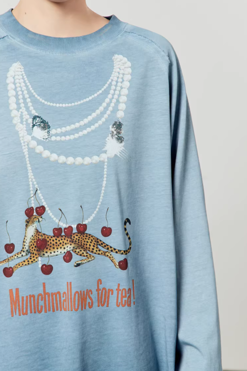 Pearl Light Leopard Long-Sleeve Top / Leopard Skirt