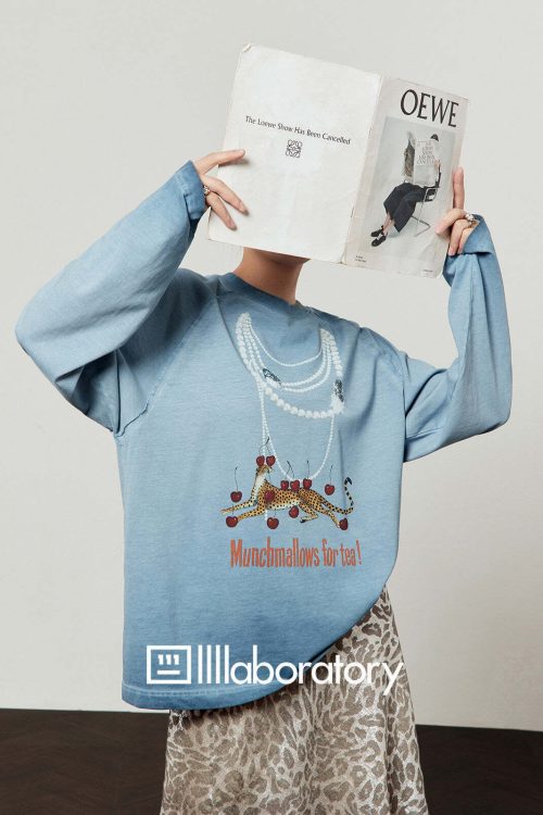 Pearl Light Leopard Long-Sleeve Top / Leopard Skirt