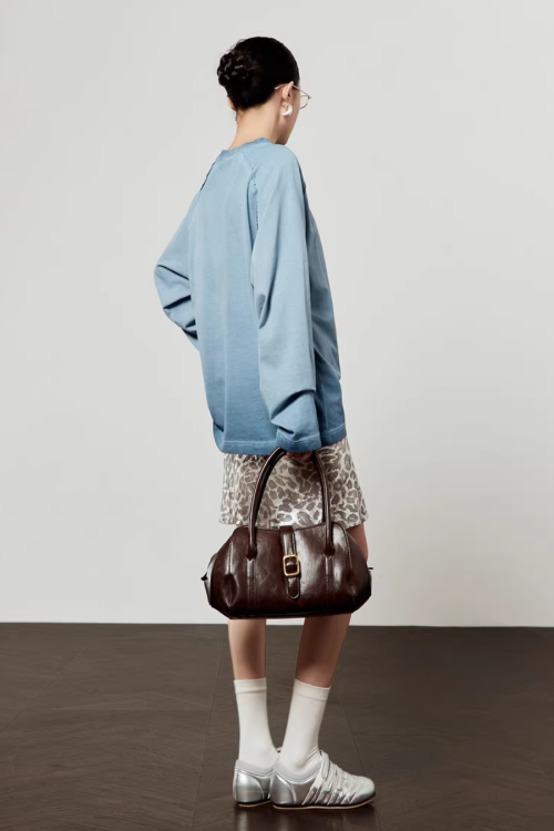 Pearl Light Leopard Long-Sleeve Top / Leopard Skirt