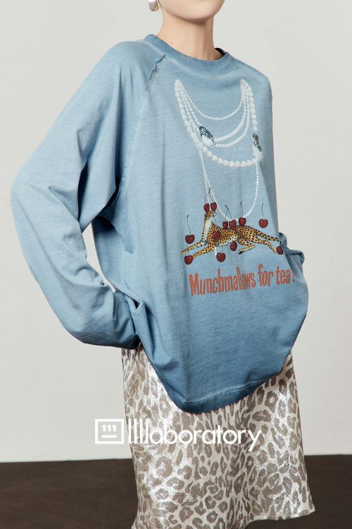 Pearl Light Leopard Long-Sleeve Top / Leopard Skirt