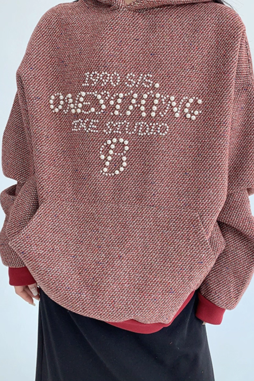 Pearl Logo Loose Hoodie