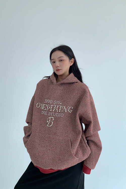 Pearl Logo Loose Hoodie