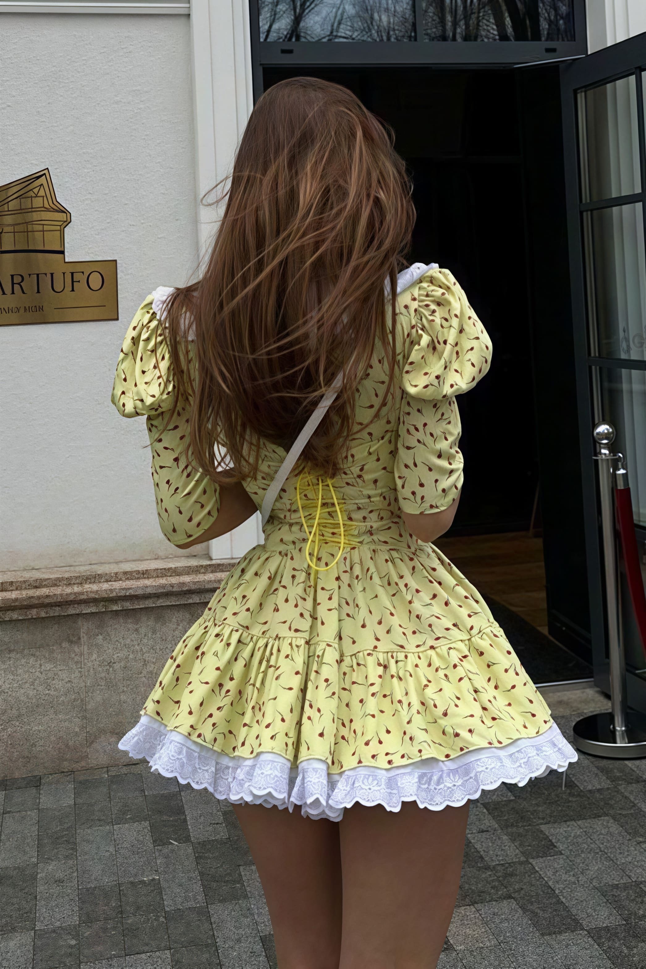 Peter Pan Collar Short Sleeve Floral Mini Dress Peter Pan Collar Short Sleeve Floral Mini Dress