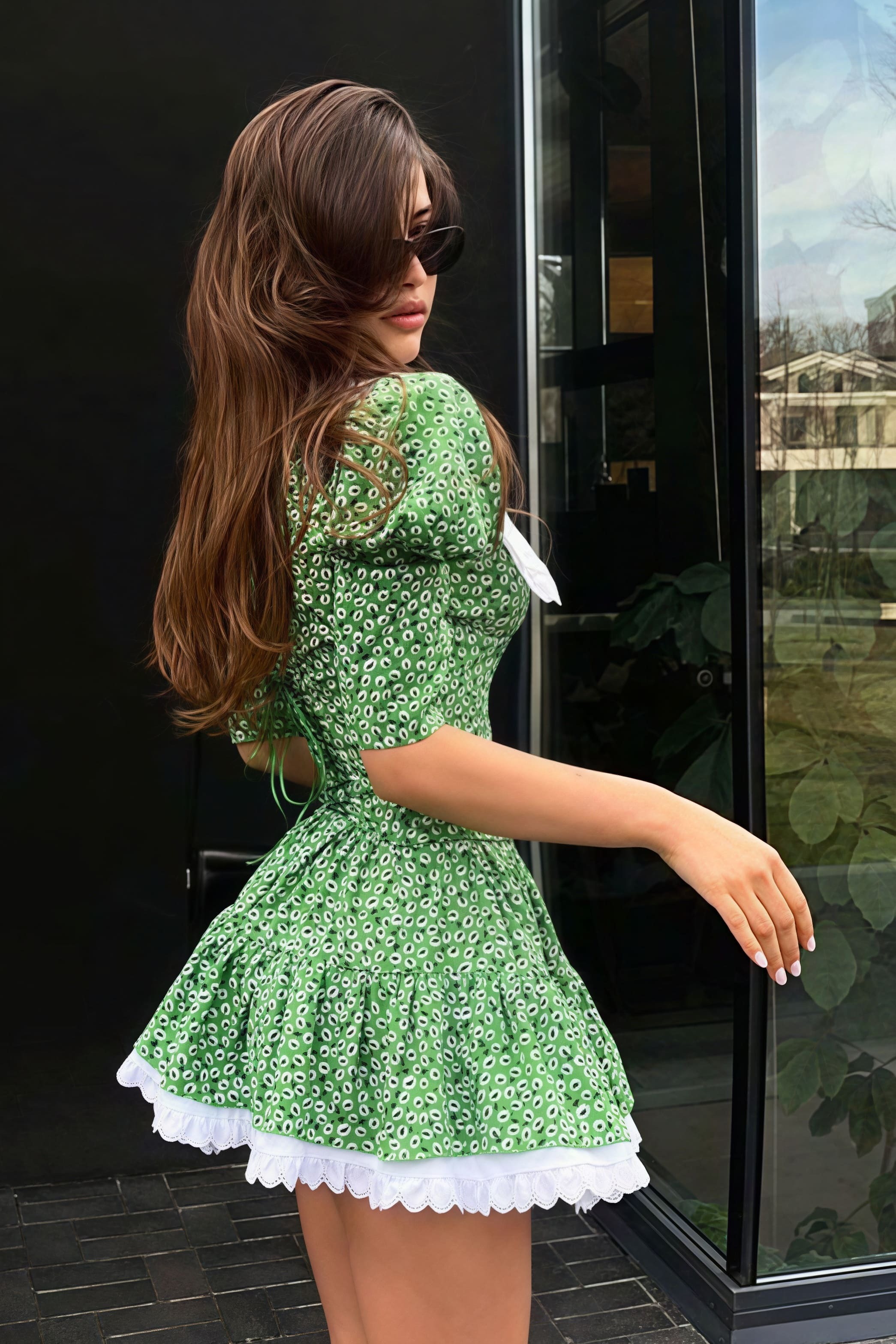 Peter Pan Collar Short Sleeve Floral Mini Dress Peter Pan Collar Short Sleeve Floral Mini Dress