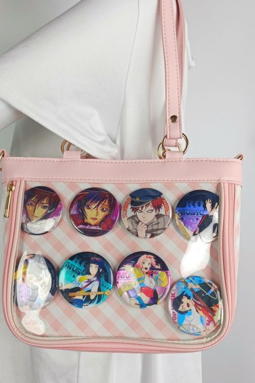 Pink Convertible Ita Bag with Clear Window for Pin Display