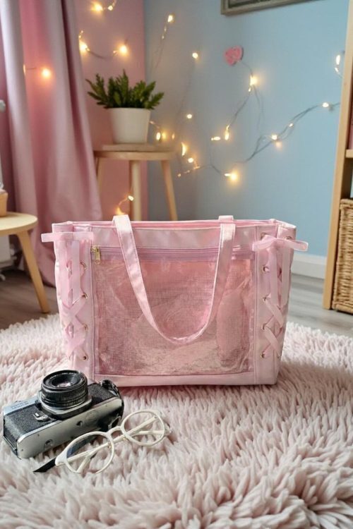 Pink Kawaii Convertible Ita Bag for Pin Display