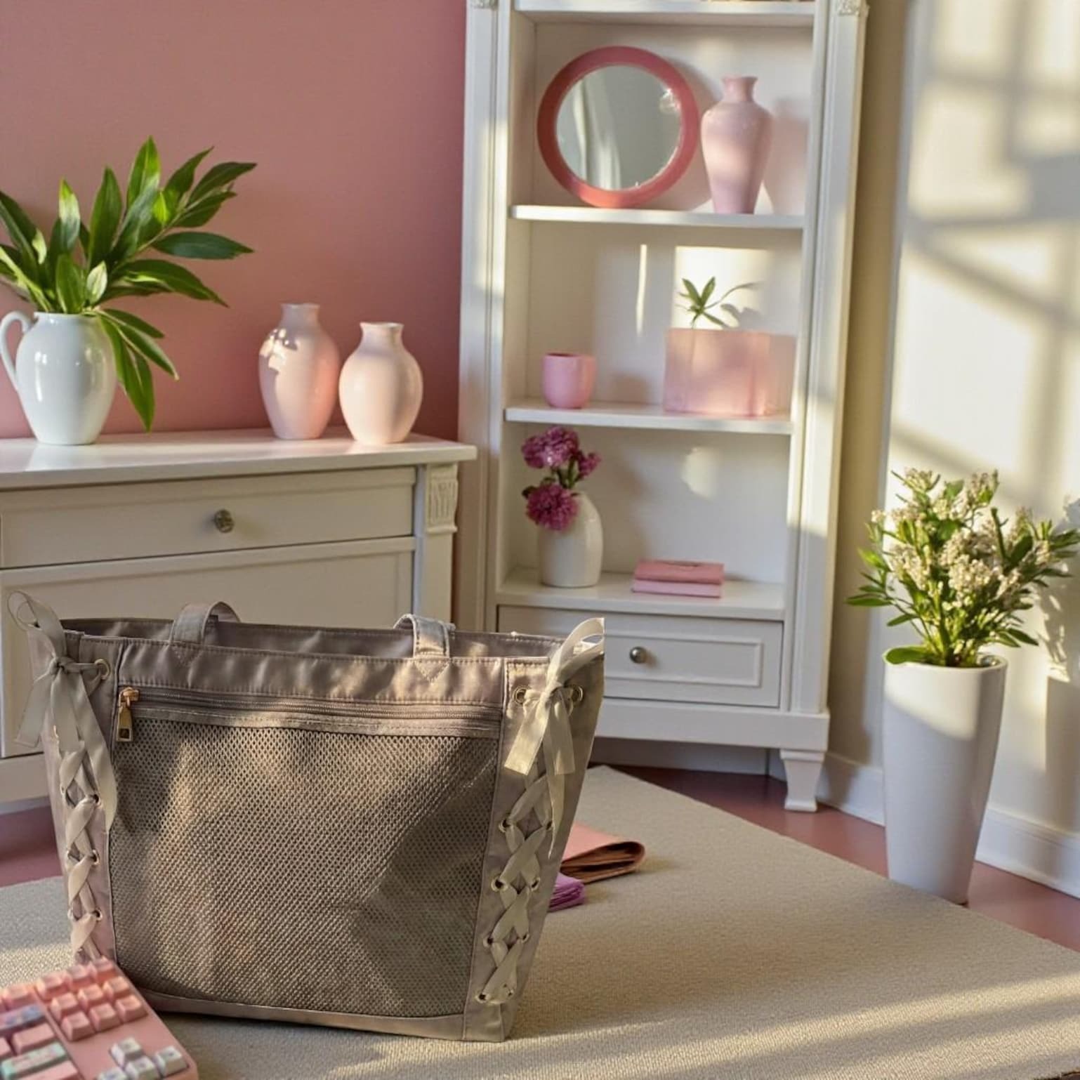 Pink Kawaii Convertible Ita Bag for Pin Display Pink Kawaii Convertible Ita Bag for Pin Display