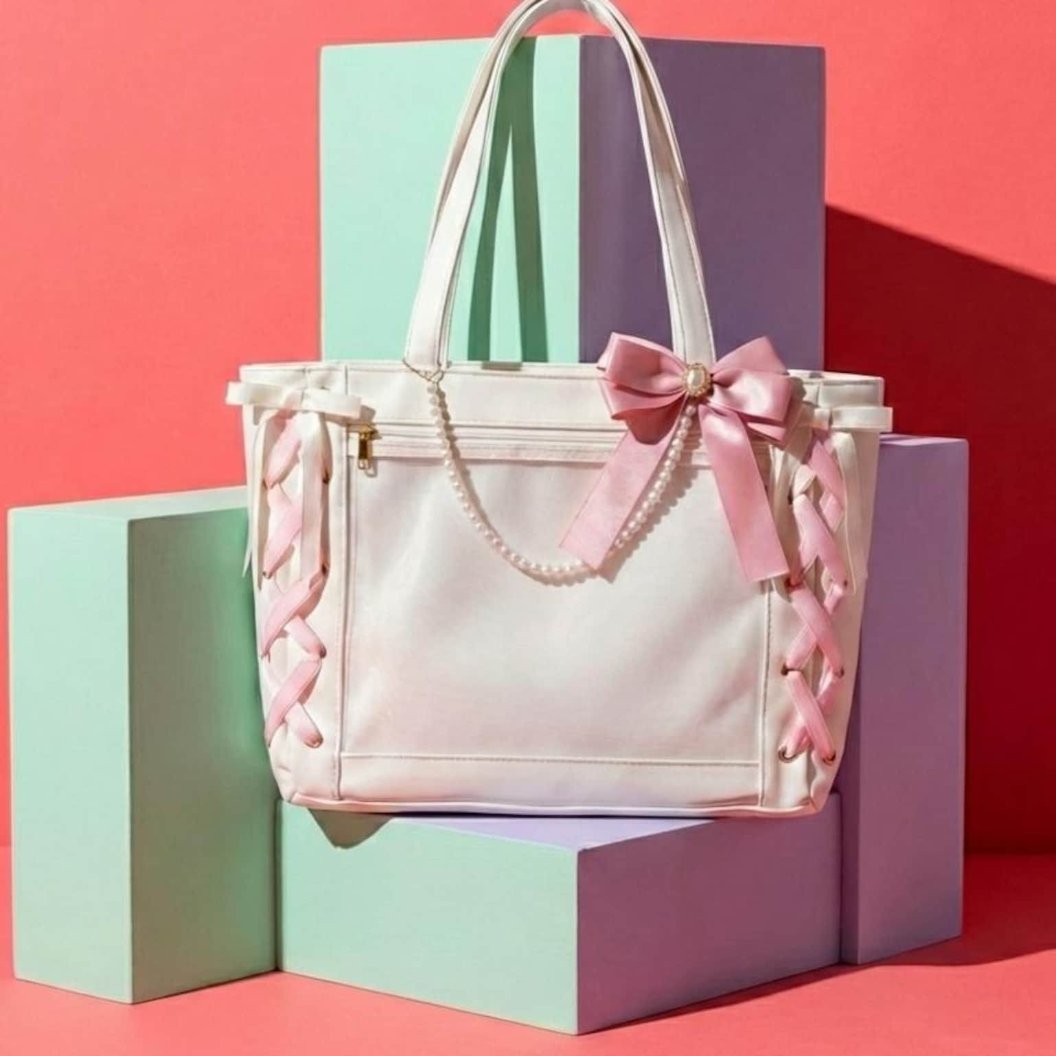 Pink Kawaii Convertible Ita Bag for Pin Display Pink Kawaii Convertible Ita Bag for Pin Display