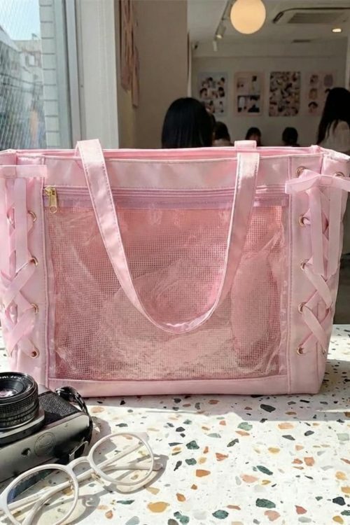 Pink Kawaii Convertible Ita Bag for Pin Display