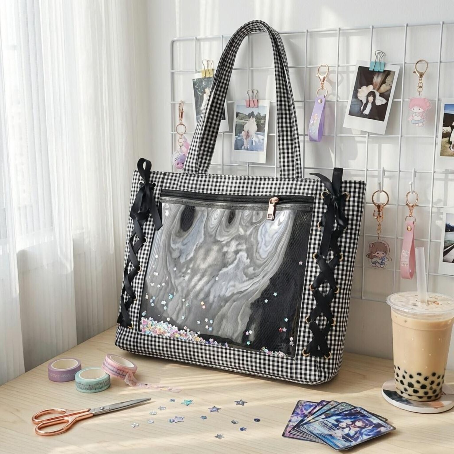 Pink Kawaii Convertible Ita Bag for Pin Display Pink Kawaii Convertible Ita Bag for Pin Display