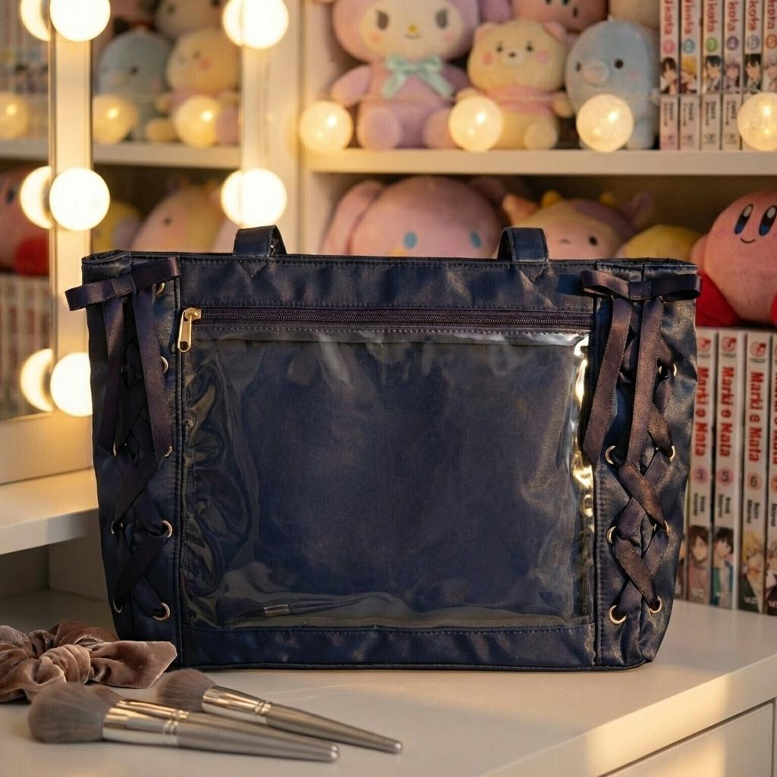 Pink Kawaii Convertible Ita Bag for Pin Display Pink Kawaii Convertible Ita Bag for Pin Display