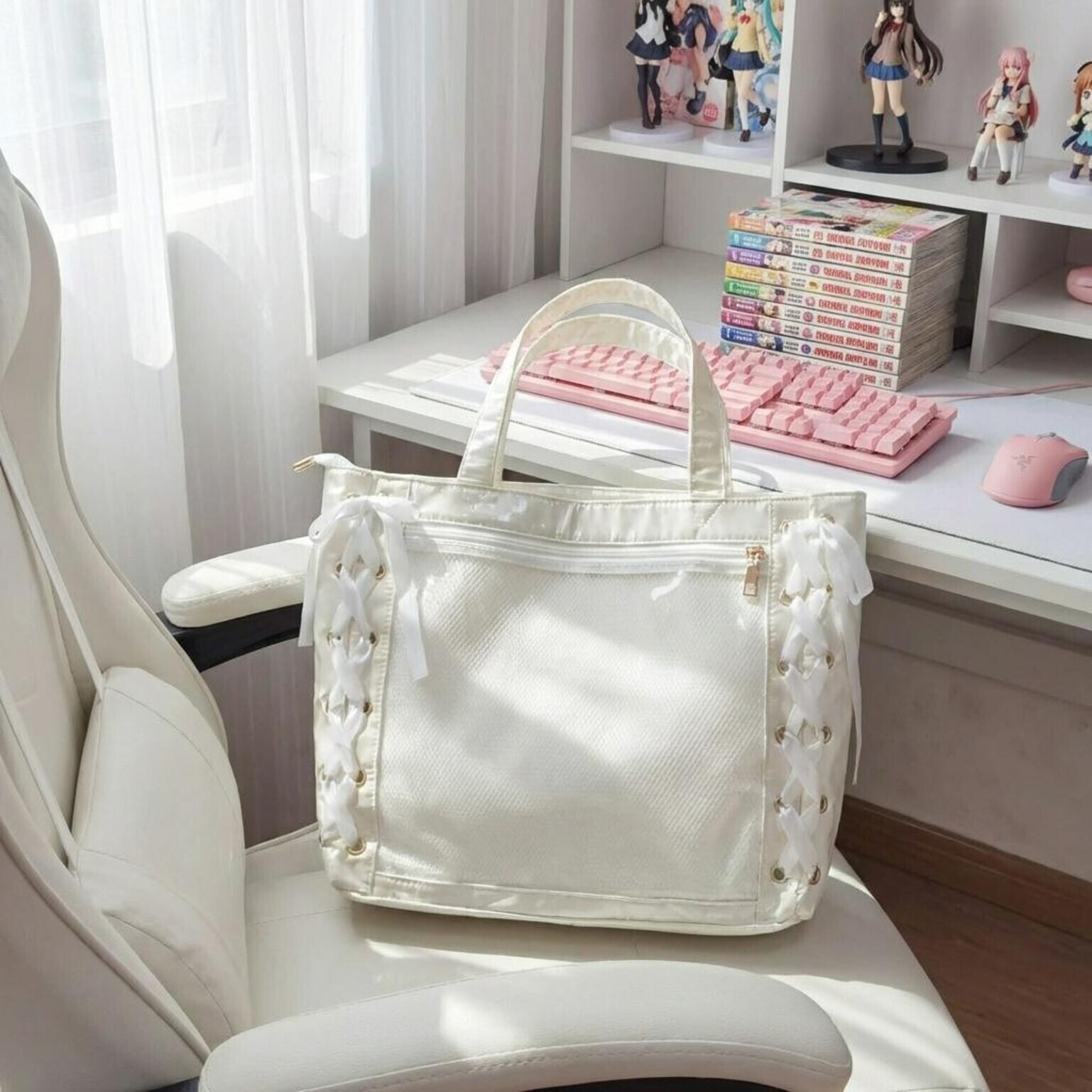 Pink Kawaii Convertible Ita Bag for Pin Display Pink Kawaii Convertible Ita Bag for Pin Display