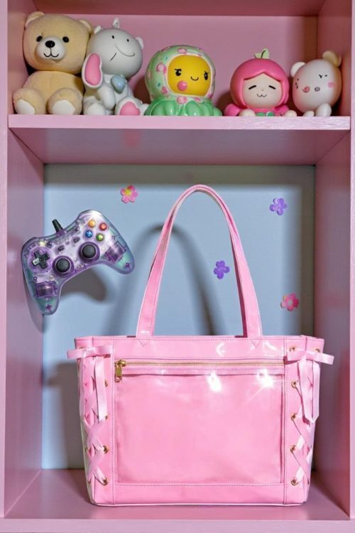 Pink Kawaii Convertible Ita Bag for Pin Display