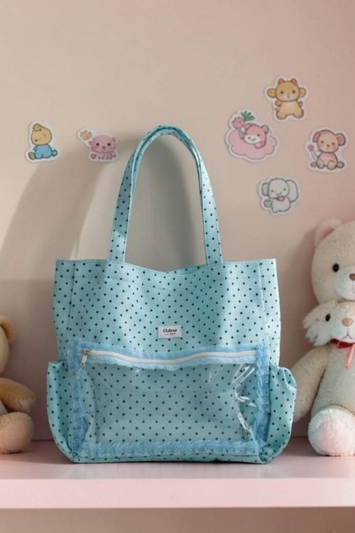 Pink Kawaii Convertible Ita Bag with Clear Window for Pin Display