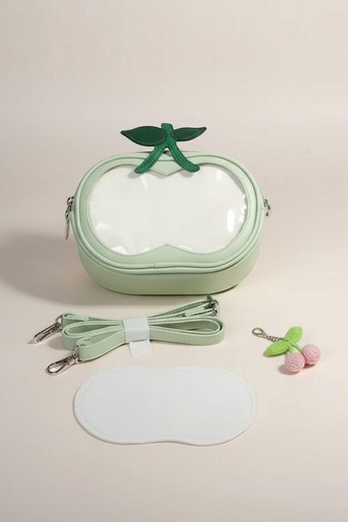 Pink Kawaii Convertible Ita Bag with Clear Window for Pin Display