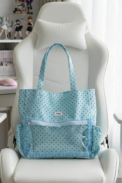 Pink Kawaii Convertible Ita Bag with Clear Window for Pin Display