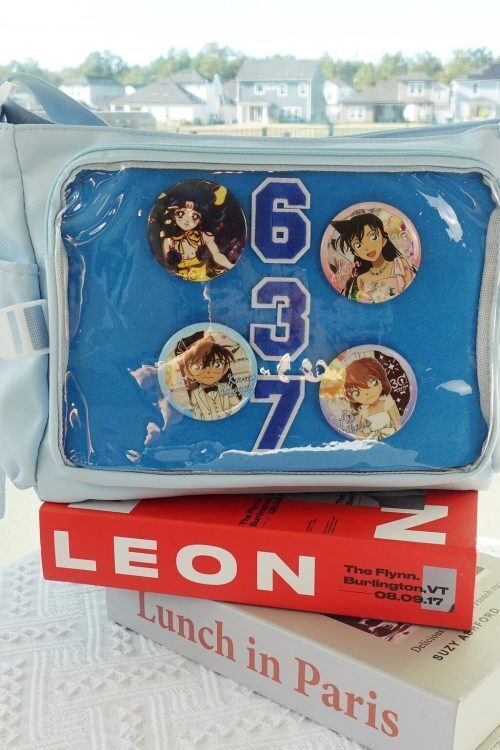 Pink Kawaii Ita Crossbody Bag with Clear Window for Pin Display