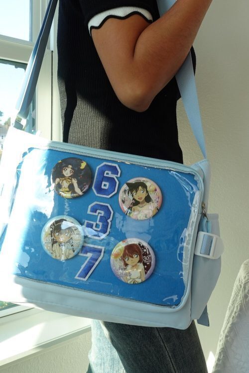 Pink Kawaii Ita Crossbody Bag with Clear Window for Pin Display