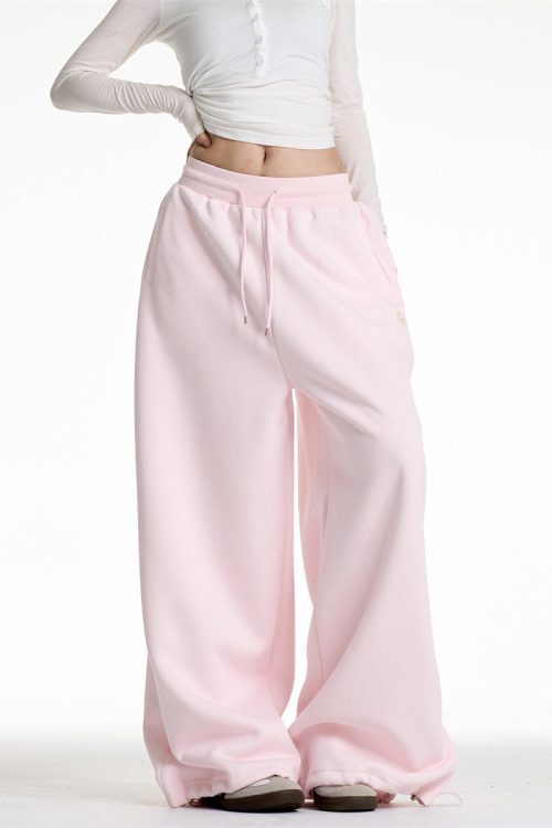 Pink Wide Sweatpants