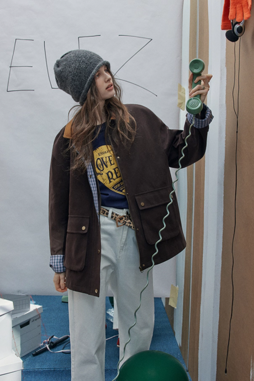 Plaid Design Loose Silhouette Jacket