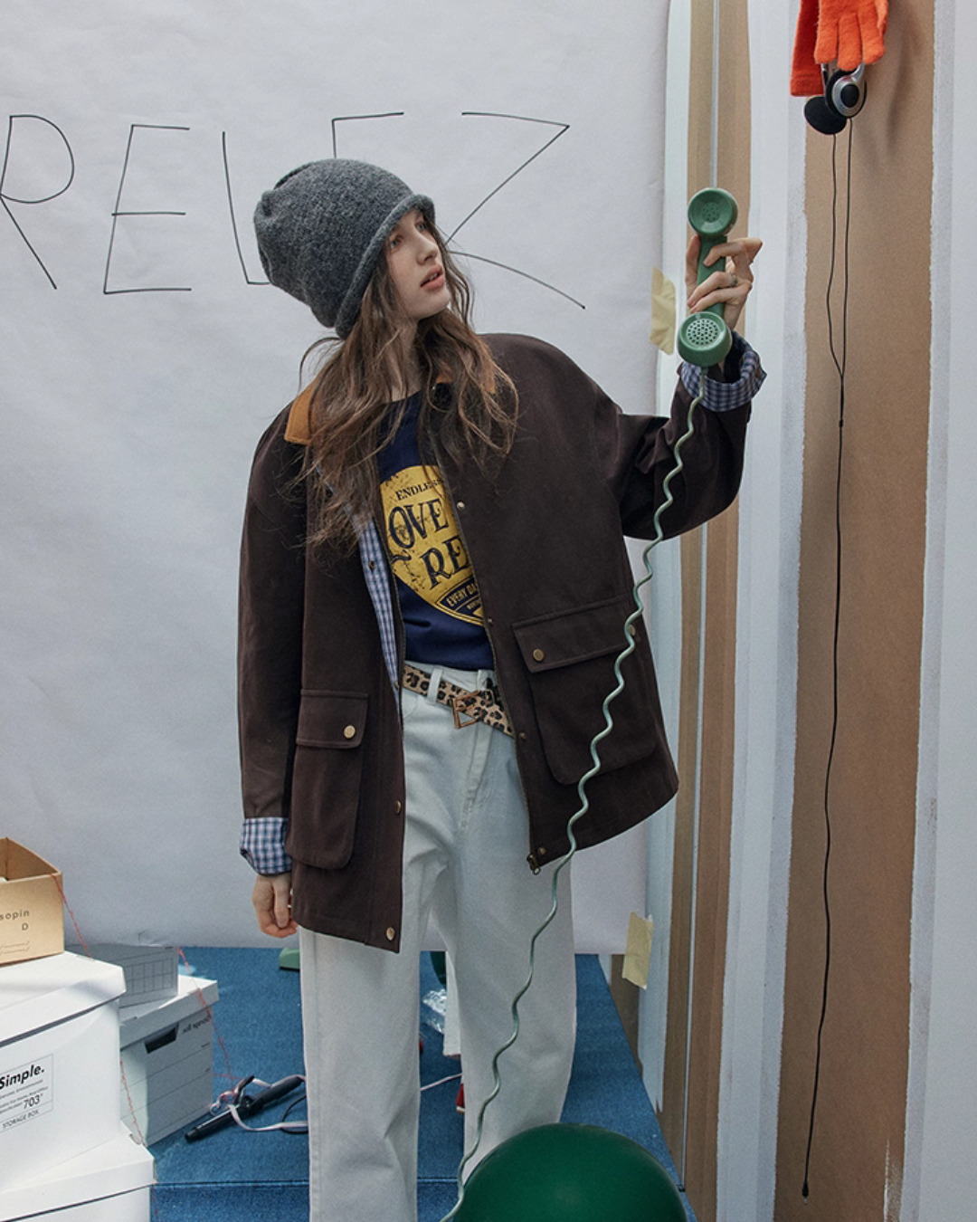 Plaid Design Loose Silhouette Jacket Plaid Design Loose Silhouette Jacket