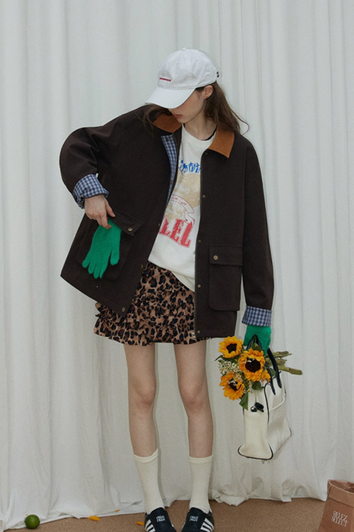 Plaid Design Loose Silhouette Jacket