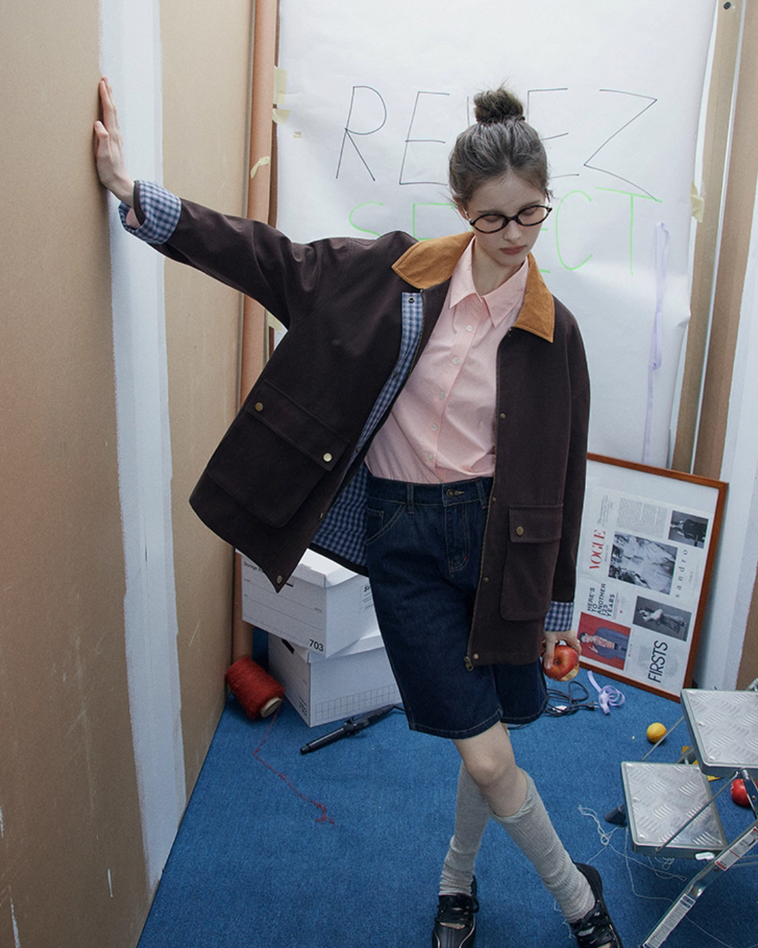 Plaid Design Loose Silhouette Jacket Plaid Design Loose Silhouette Jacket