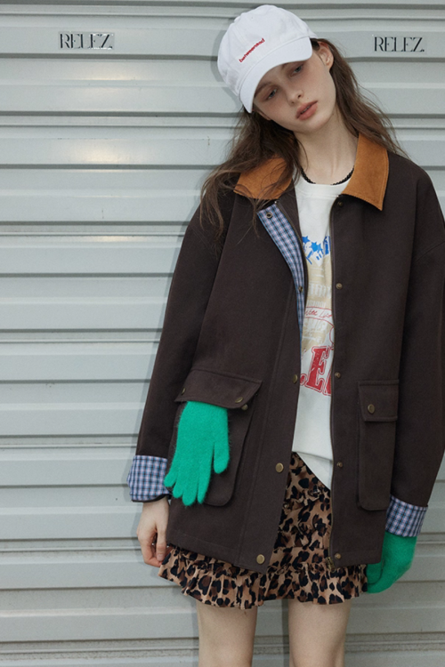 Plaid Design Loose Silhouette Jacket