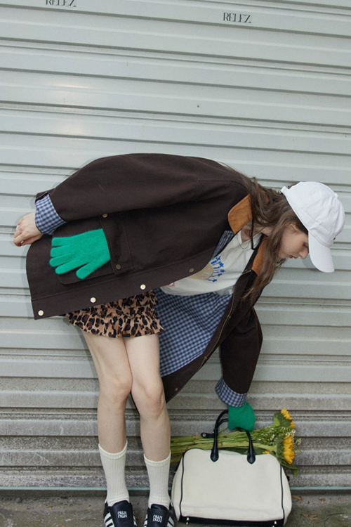 Plaid Design Loose Silhouette Jacket